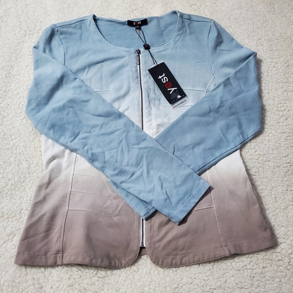 Yest Azure Multicolored Zip-up Sweater Size 8 - Picture 1 of 8